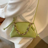 Women Chain Handbag PU Leather Cloud Bag Crossbody Bag
