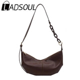LADSOUL Women Soft Leather Handbags High Vintage Crossbody Bags