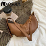 LADSOUL Women Soft Leather Handbags High Vintage Crossbody Bags