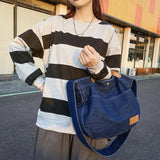 High Denim Shoulder Bag Large Messenger Bags Girls Cross Body Schoolbag