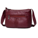 Solid Women Messenger Bag Phone Holder Shoulder Bags Pu Leather Female Handbag