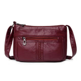 Solid Women Messenger Bag Phone Holder Shoulder Bags Pu Leather Female Handbag