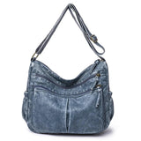 Vintage Leather Shoulder Bag Crossbody Messenger Pack - Brown