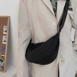 Solid Women's Shoulder Bag with Adjustable Strap and Zipper