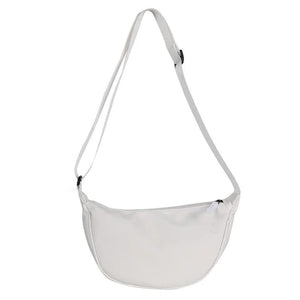 Solid Women's Shoulder Bag with Adjustable Strap and Zipper