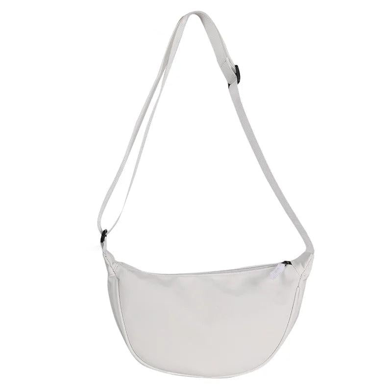 Solid Women's Shoulder Bag with Adjustable Strap and Zipper
