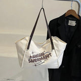 Canvas Women Shoulder Bag Brown Bucket Bag Large Capacity Dumpling Handbag