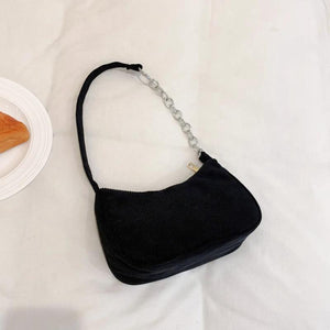 Vintage Corduroy Women Handbag Casual Zip Shoulder Bag Autumn Winter Purse