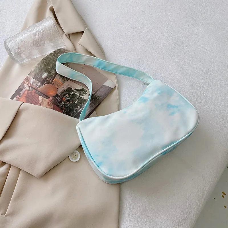 Women Tie Dye Travel Underarm Bag Polyester Handbag