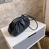 Women Clutch Evening Party Bags Ruched Pillow Bag Leather Handbag
