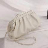 Women Clutch Evening Party Bags Ruched Pillow Bag Leather Handbag
