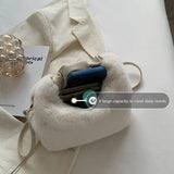 Faux Fur Handbag Small Lady Shoulder Crossbody Bag Casual Tote