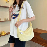 Purple Canvas Crossbody Bag for Women Large Capacity Travel Handbags