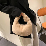 Plush Handbag for Women Shoulder Bags Lady Shopping Pack Evening Bag