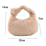 Plush Handbag for Women Shoulder Bags Lady Shopping Pack Evening Bag