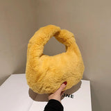 Plush Handbag for Women Shoulder Bags Lady Shopping Pack Evening Bag