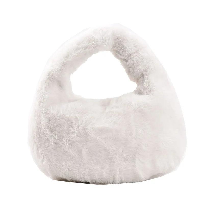 Plush Handbag for Women Shoulder Bags Lady Shopping Pack Evening Bag