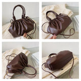 Pleated Cloud Shoulder Bag Women Clip Purse Underarm Handbag