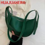 Vintage PU Leather Shoulder Bag For Women Ladies Handbags Female Solid Hobos Mes