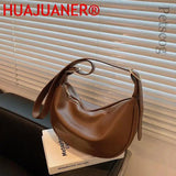 Vintage PU Leather Shoulder Bag For Women Ladies Handbags Female Solid Hobos Mes