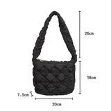 Quilted Hobo Handbag Ruched Small Tote Bag Padded Purse