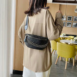 Women Crossbody Bag Leather Shoulder Handbag Chain Strap