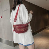 Women Crossbody Bag Leather Shoulder Handbag Chain Strap