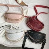 Women Crossbody Bag Leather Shoulder Handbag Chain Strap