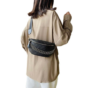 Women Crossbody Bag Leather Shoulder Handbag Chain Strap