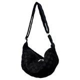 Plaid Woolen Cloth Messenger Bag Large Capacity Casual Tote Bag