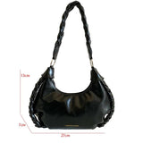Half Moon Shoulder Bag Clutch PU Leather Messenger Hobo Armpit Bag