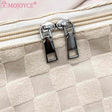 Woolen Cloth Large Capacity Handbag Plaid Tote Bag for Shopping Party