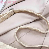 Woolen Cloth Large Capacity Handbag Plaid Tote Bag for Shopping Party