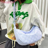 Woolen Cloth Large Capacity Handbag Plaid Tote Bag for Shopping Party