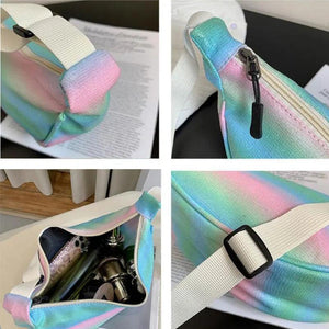 Colorful Striped Shoulder Bags Women Cross Body Bag Leisure Students Handbags