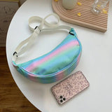 Colorful Striped Shoulder Bags Women Cross Body Bag Leisure Students Handbags