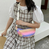 Colorful Striped Shoulder Bags Women Cross Body Bag Leisure Students Handbags