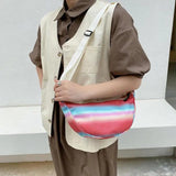 Colorful Striped Shoulder Bags Women Cross Body Bag Leisure Students Handbags