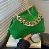 Solid Weaving Crossbody Bags For Women Small Clutch Female Party Handbags And Pu