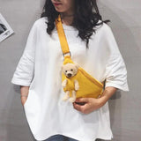 Canvas Bag Female Student Chest Bag Large Capacity Single Shoulder Bag