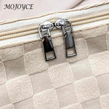 Plaid Messenger Bag Large Capacity Casual Tote Adjustable Strap for Shopping