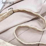Plaid Messenger Bag Large Capacity Casual Tote Adjustable Strap for Shopping