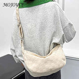 Plaid Messenger Bag Large Capacity Casual Tote Adjustable Strap for Shopping