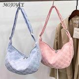 Plaid Messenger Bag Large Capacity Casual Tote Adjustable Strap for Shopping