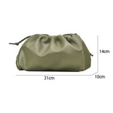 Retro Cloud Bag Green Folded Dumpling Crossbody Bag