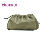 Retro Cloud Bag Green Folded Dumpling Crossbody Bag