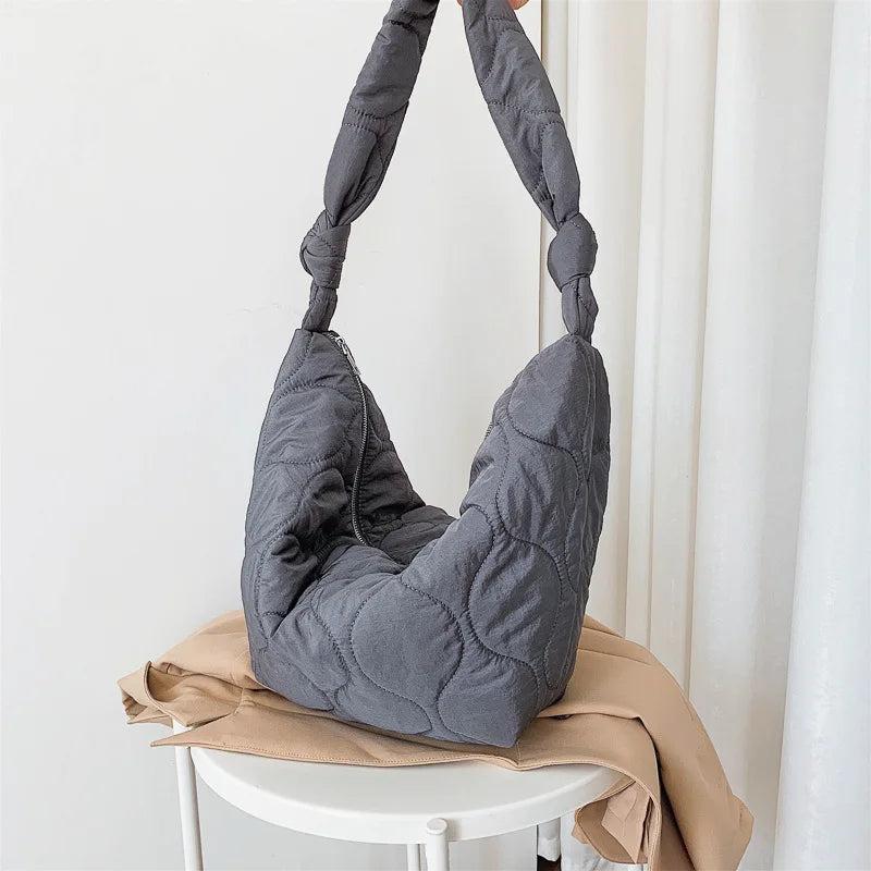 Autumn Winter Large Capacity Dumpling Bag High Nylon Ladies Shoulder Bag