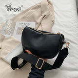 Vintage Casual Shoulder Bags Women PU Leather Half Moon Crossbody Bag