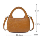 Crocodile Pattern Shoulder Womens Bag PU Leather Short Handle Mini Handbag