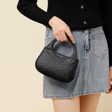 Crocodile Pattern Shoulder Womens Bag PU Leather Short Handle Mini Handbag